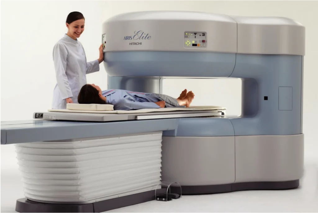 Relaxed patient undergoing Open MRI for claustrophobic patients in Lake Zurich
