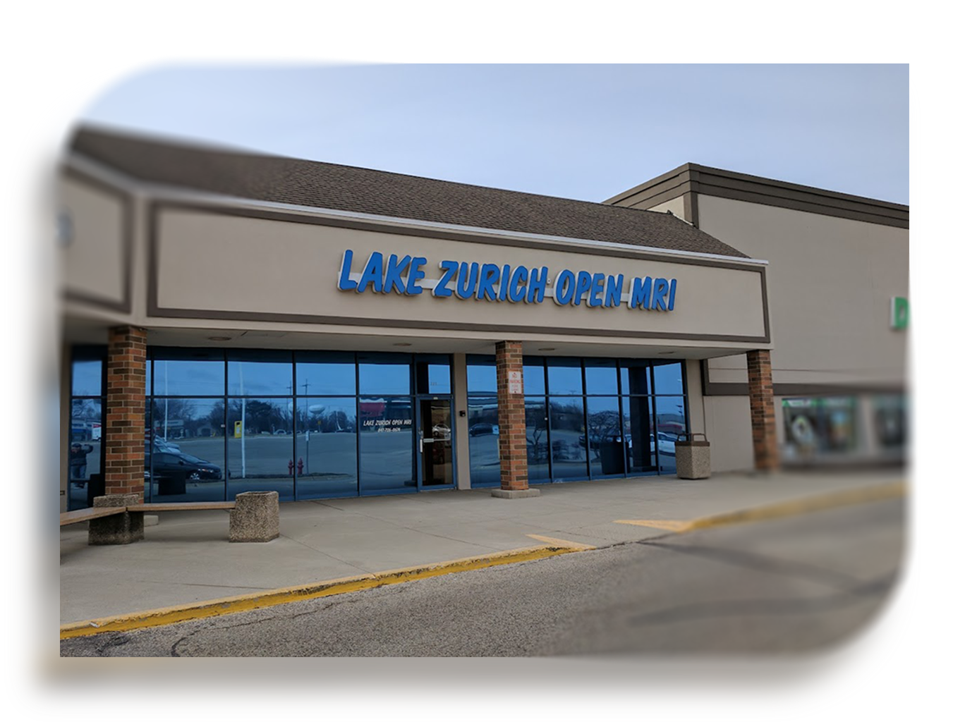 Exterior front entrance of Lake Zurich Open MRI imaging center in Lake Zurich, IL